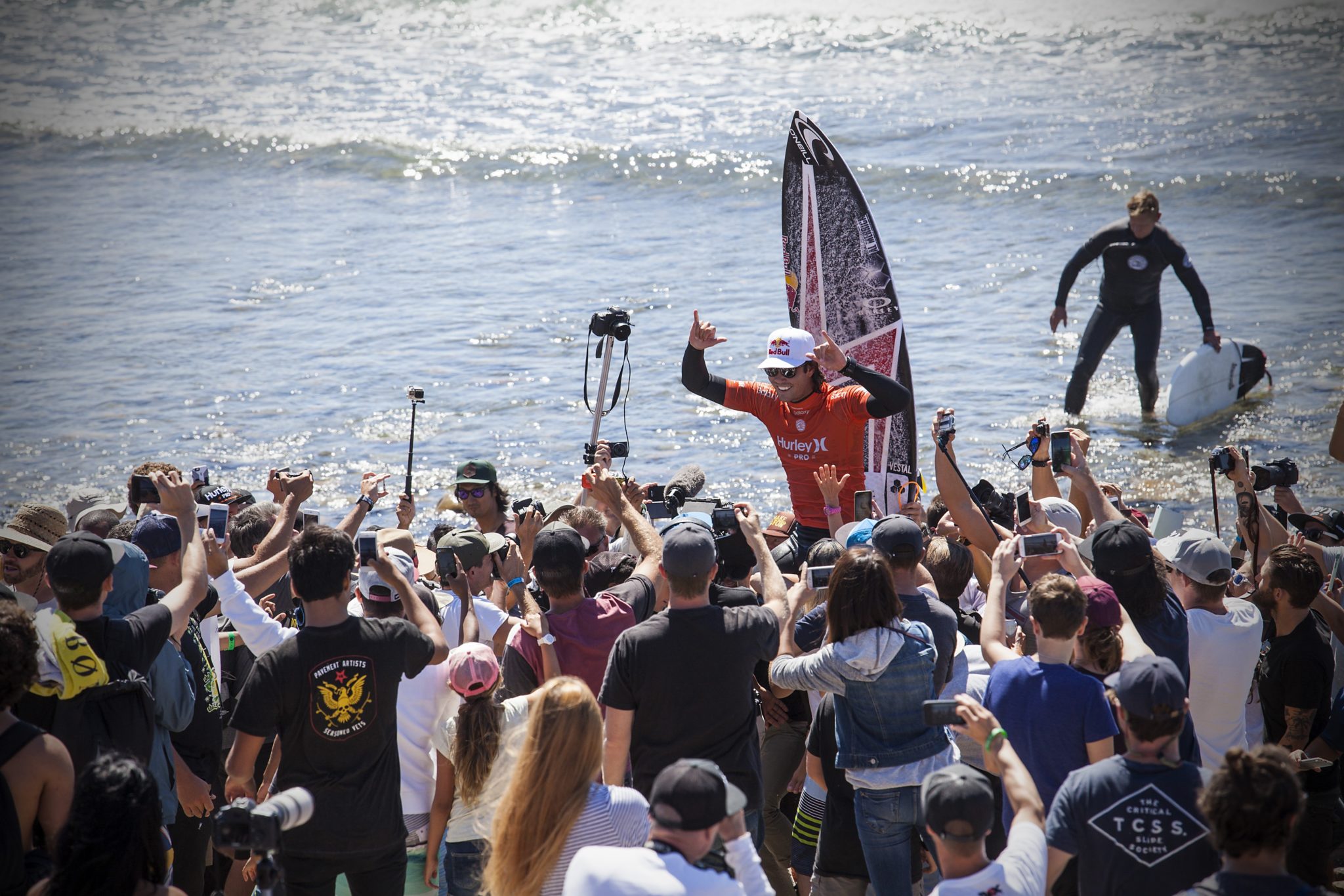 Jordy Smith after winning the final at The Hurely Pro Trestles