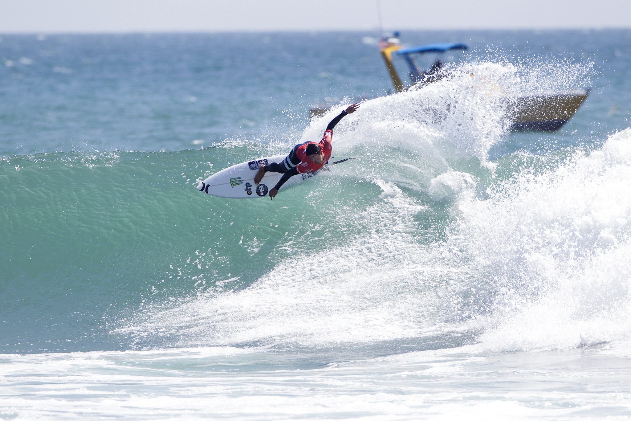 Miguel Pupo winning Heat 12 of Round Two of the Hurley Pro Trestles.