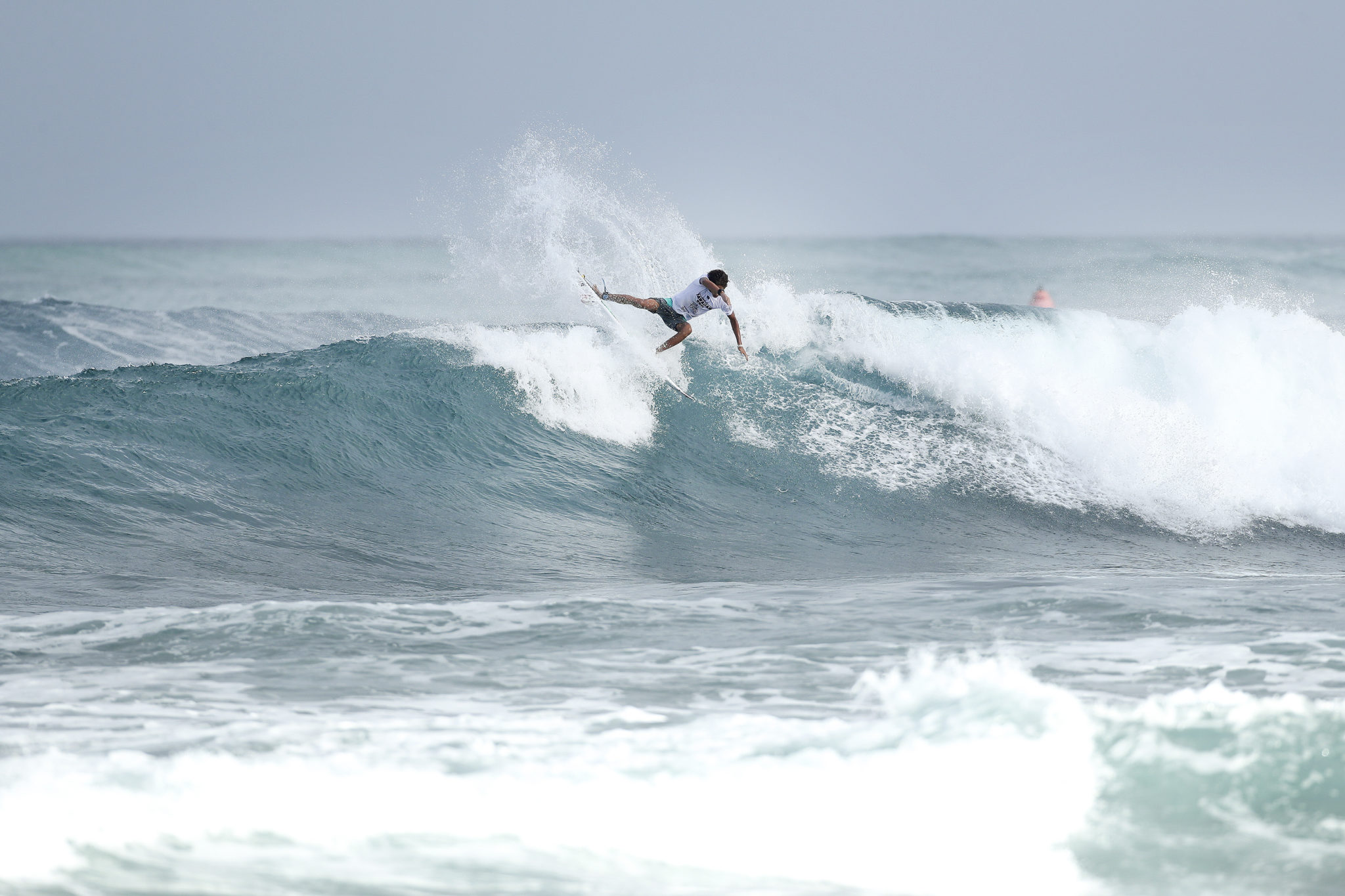 Samuel Pupo placed second in Heat 4 of Round Three at the Hawaiian Pro at Haleiwa, Hawaii today.
