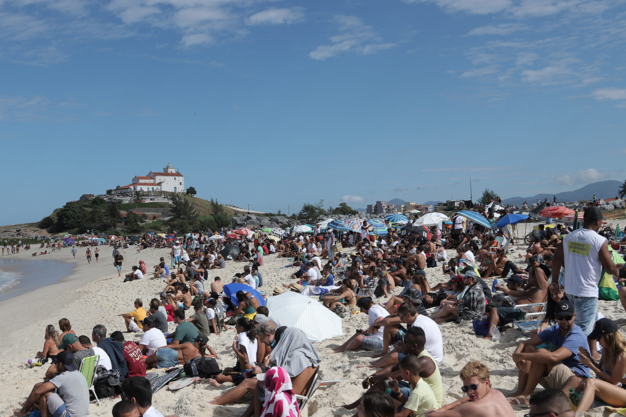 Crowd at the Barrinha Beach at the Oi Rio Pro in Saquarema, Rio de Janeiro, BRA.