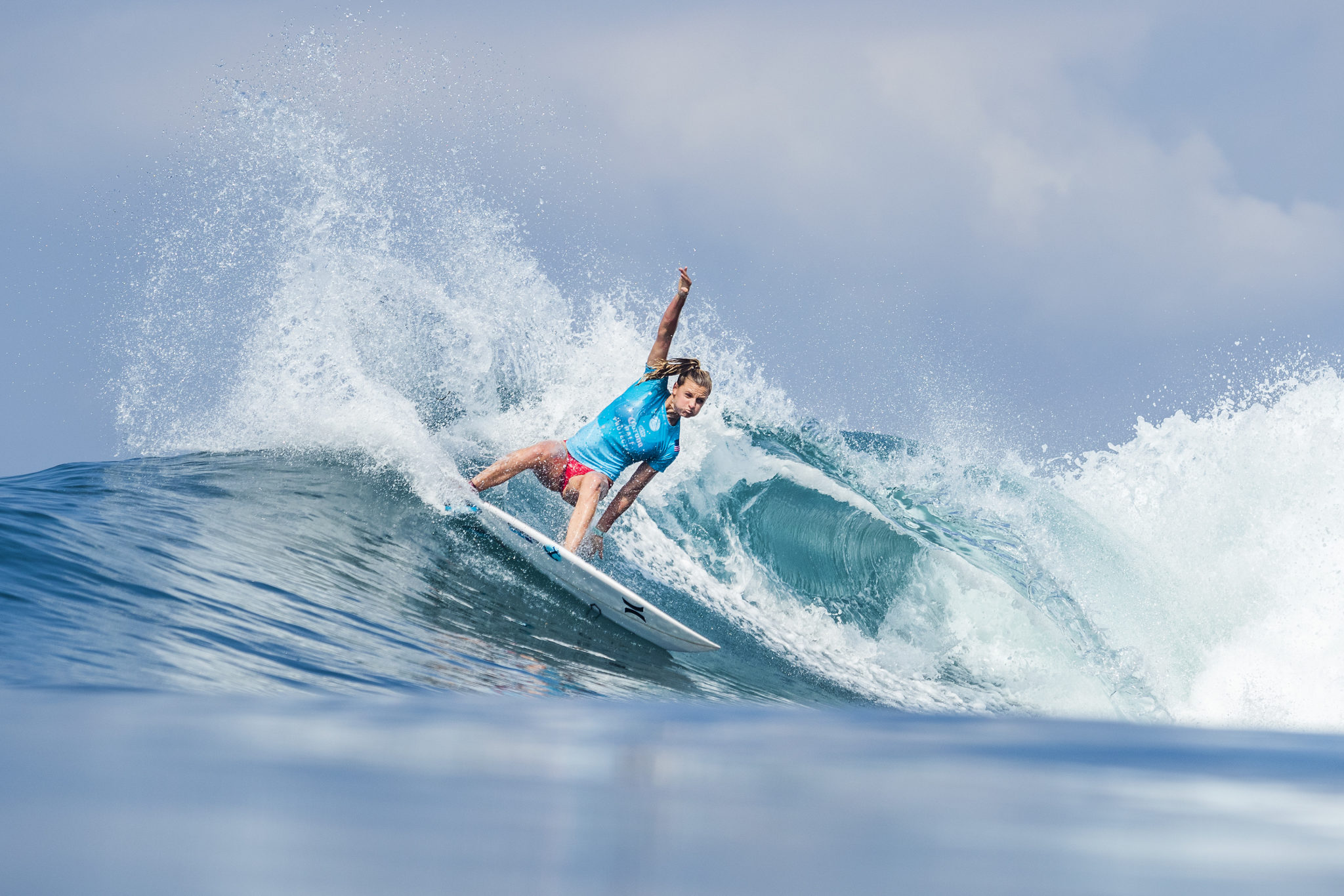 Lakey Peterson (USA) is the WINNER of the women's 2018 Corona Bali Protected after winning the final at Keramas, Bali, Indonesia.  With the victory Peterson takes the Jeep Leader Yellow Jersey going into the next event.