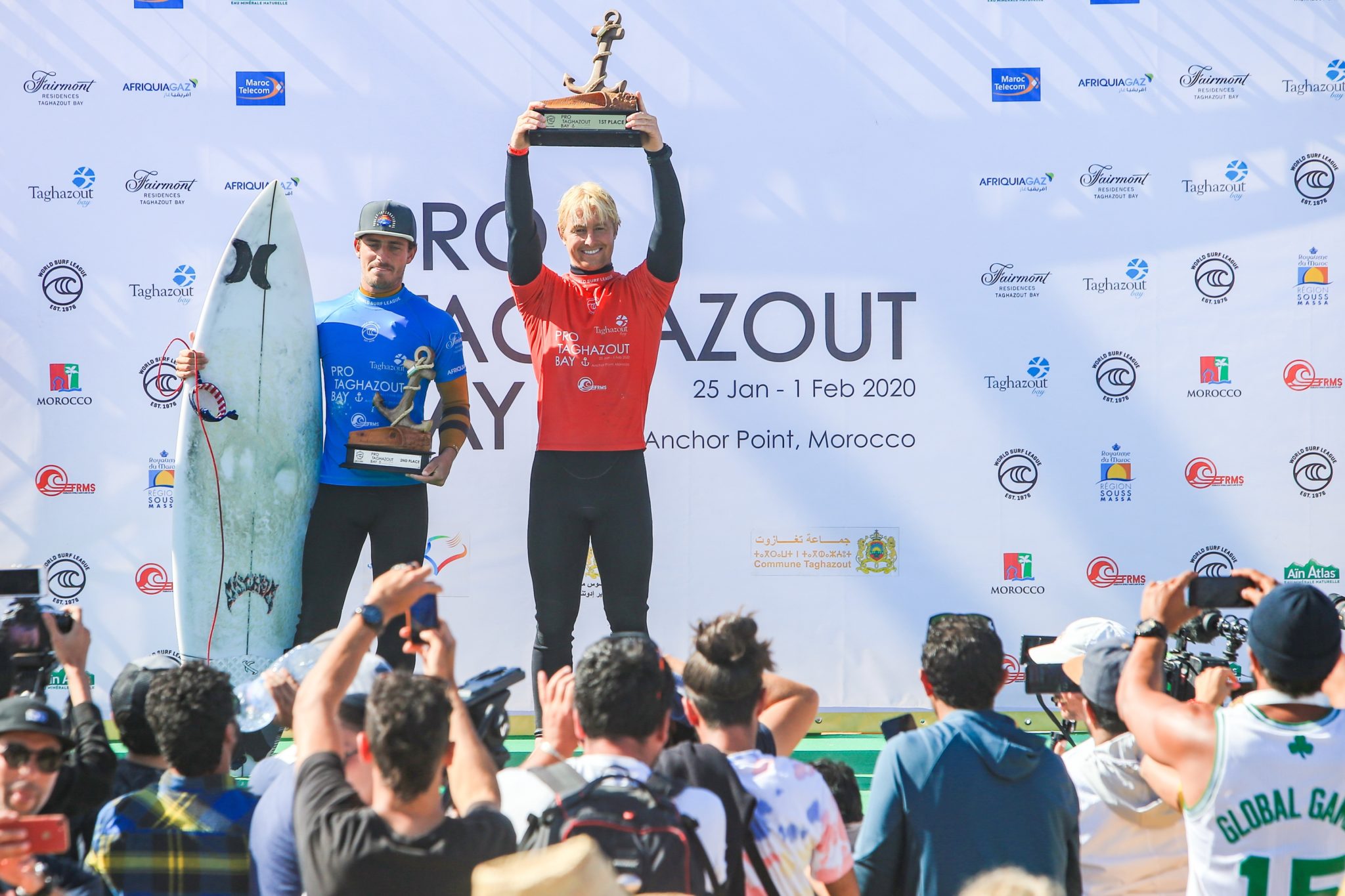 Podio em Marrocos (Laurent Masurel / WSL via Getty Images)