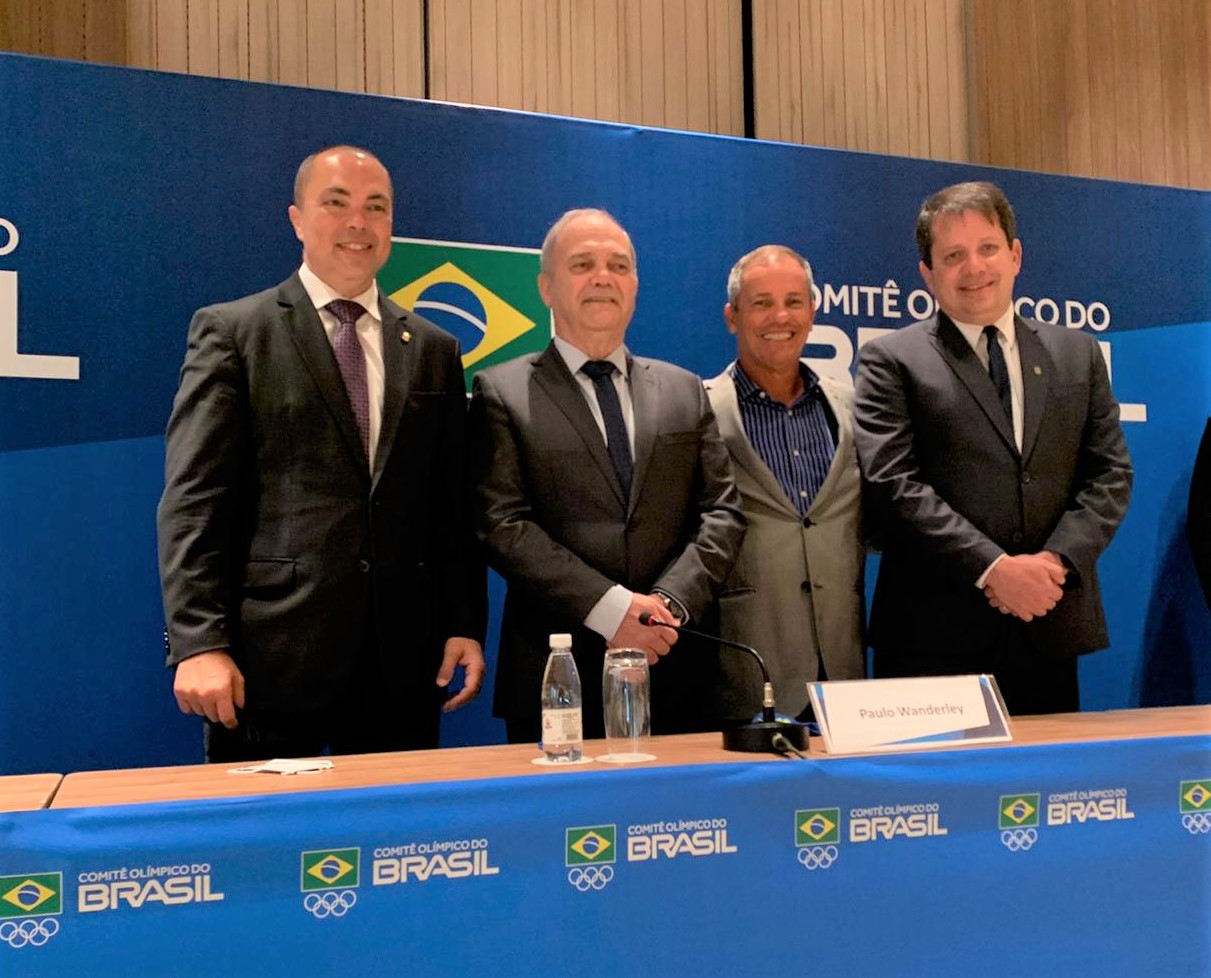 Rogério Sampaio, diretor geral do COB, Paulo Wanderley, Adalvo Argolo e Marco La Porta.