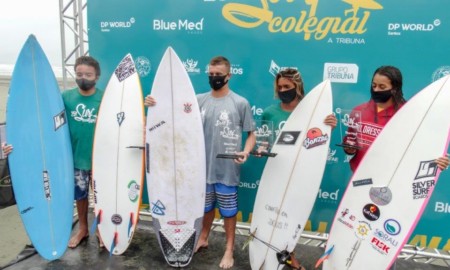 George Alves, Kemily Sampaio, Tierres Alves e Davi Jihad são os vencedores na abertura do 25º A Tribuna de Surf Colegial